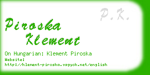 piroska klement business card